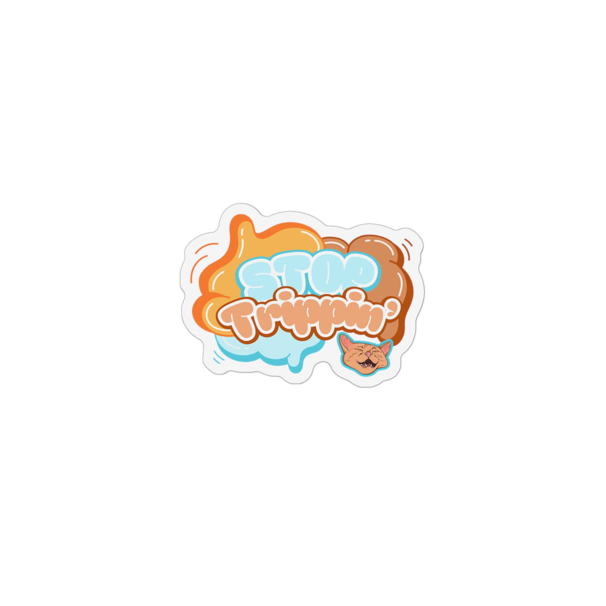 Custom Shape Magnet – Retro “Stop Trippin’” Cartoon Sticker Magnet