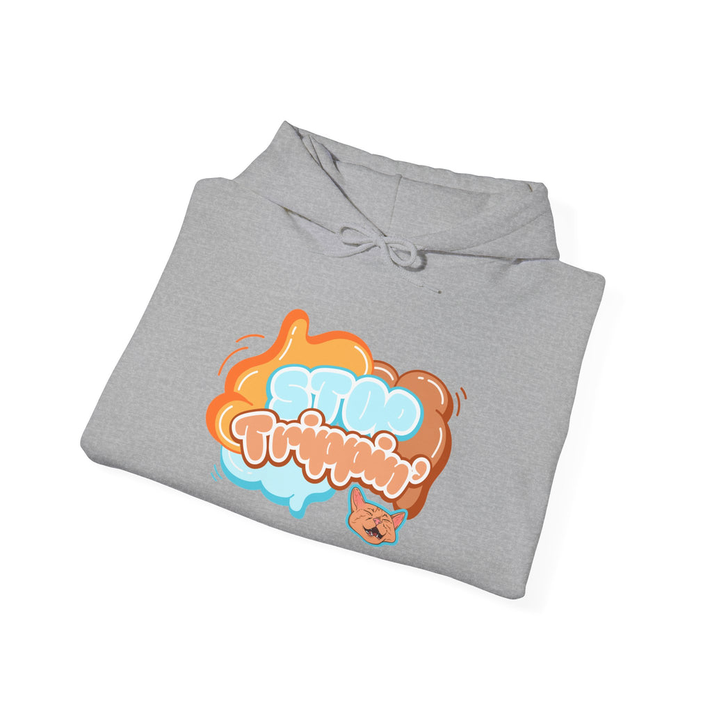 Hoodie — "Purrfectly Trippy" Retro Cat Bubble Graphic Hoodie