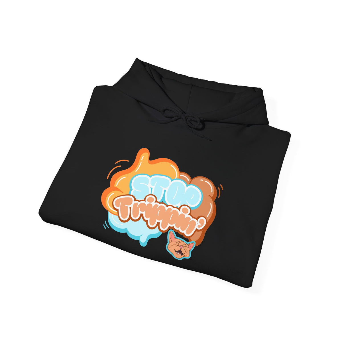 Hoodie — "Purrfectly Trippy" Retro Cat Bubble Graphic Hoodie