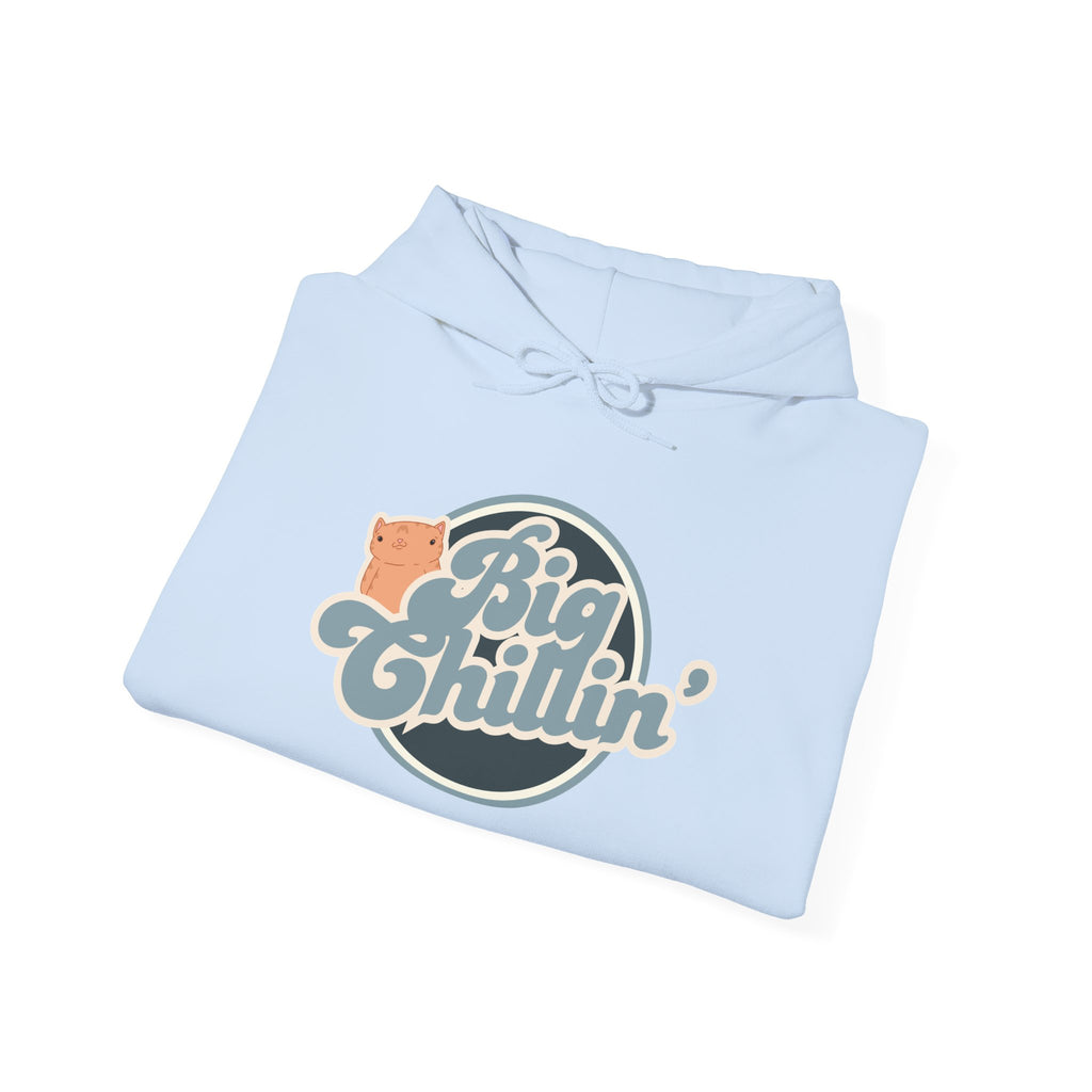 Big Chillin' Hoodie – Retro Cat Graphic Pullover