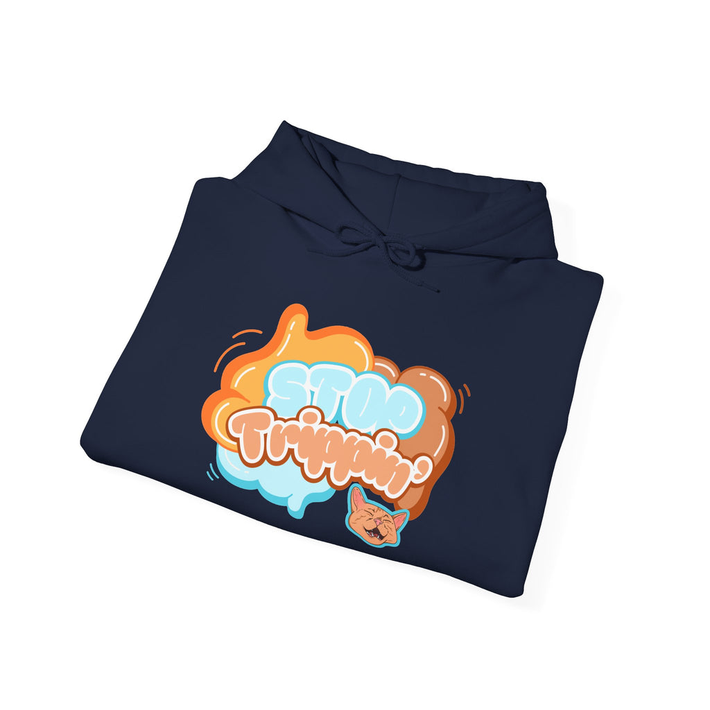 Hoodie — "Purrfectly Trippy" Retro Cat Bubble Graphic Hoodie