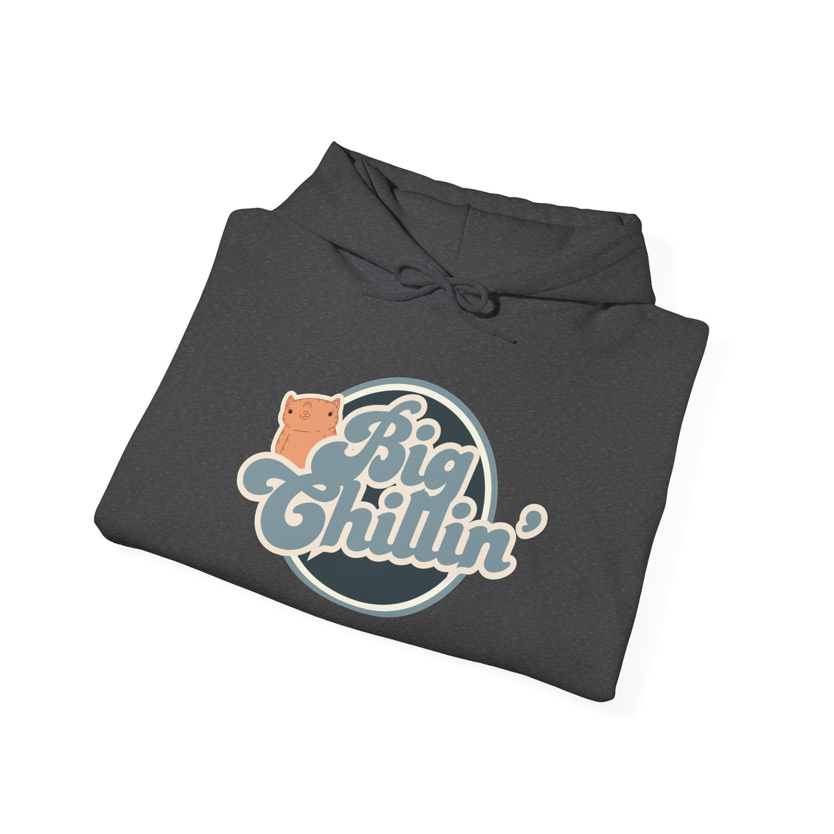 Big Chillin' Hoodie – Retro Cat Graphic Pullover