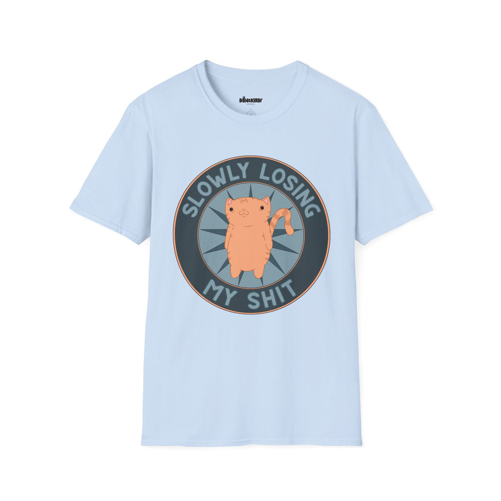 Funny Cat T-Shirt — “Slowly Losing My Shit” Cute Retro Kitty Graphic Tee