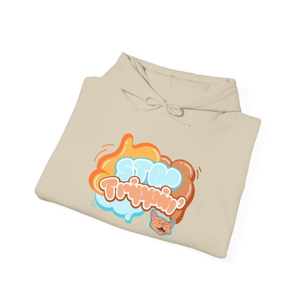 Hoodie — "Purrfectly Trippy" Retro Cat Bubble Graphic Hoodie