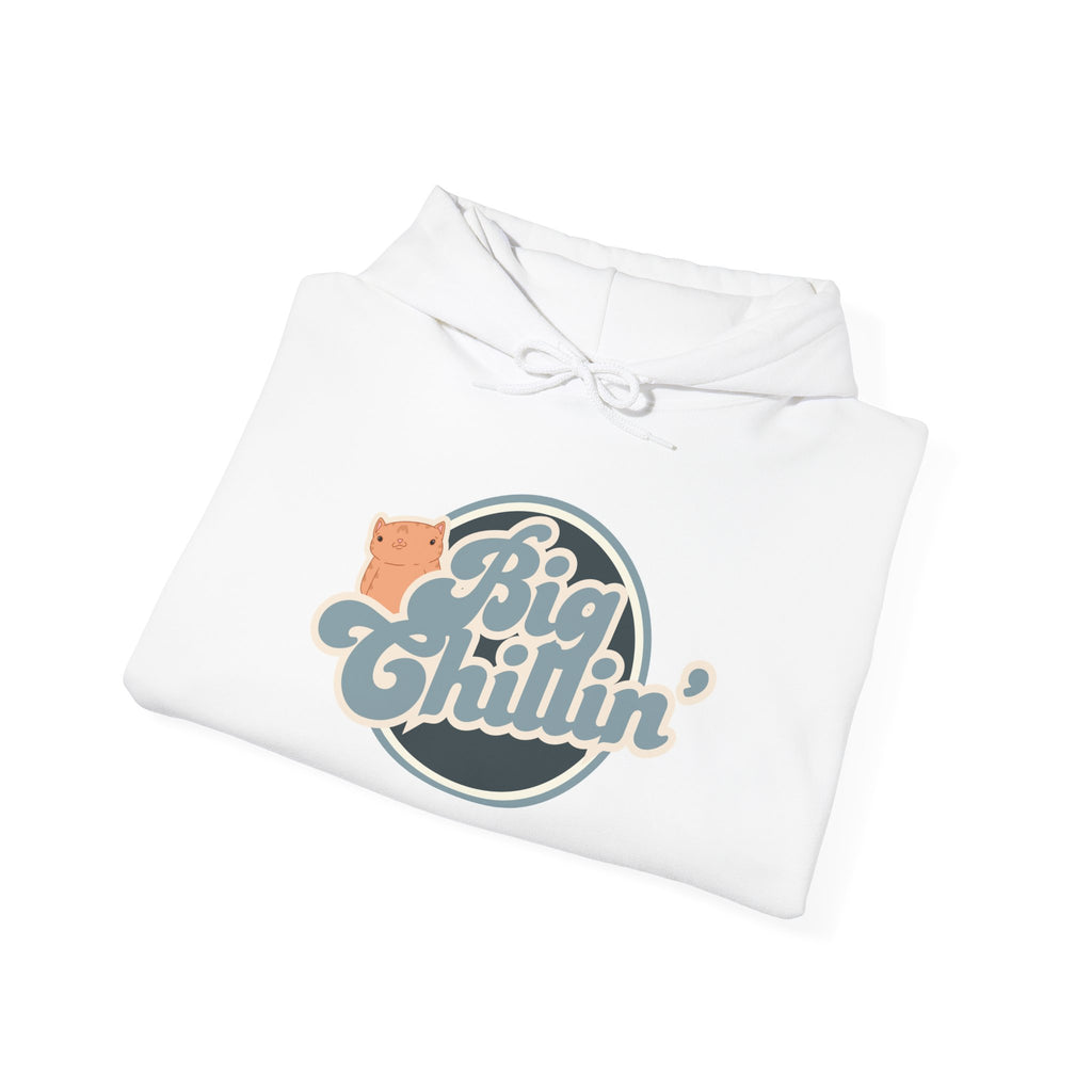 Big Chillin' Hoodie – Retro Cat Graphic Pullover