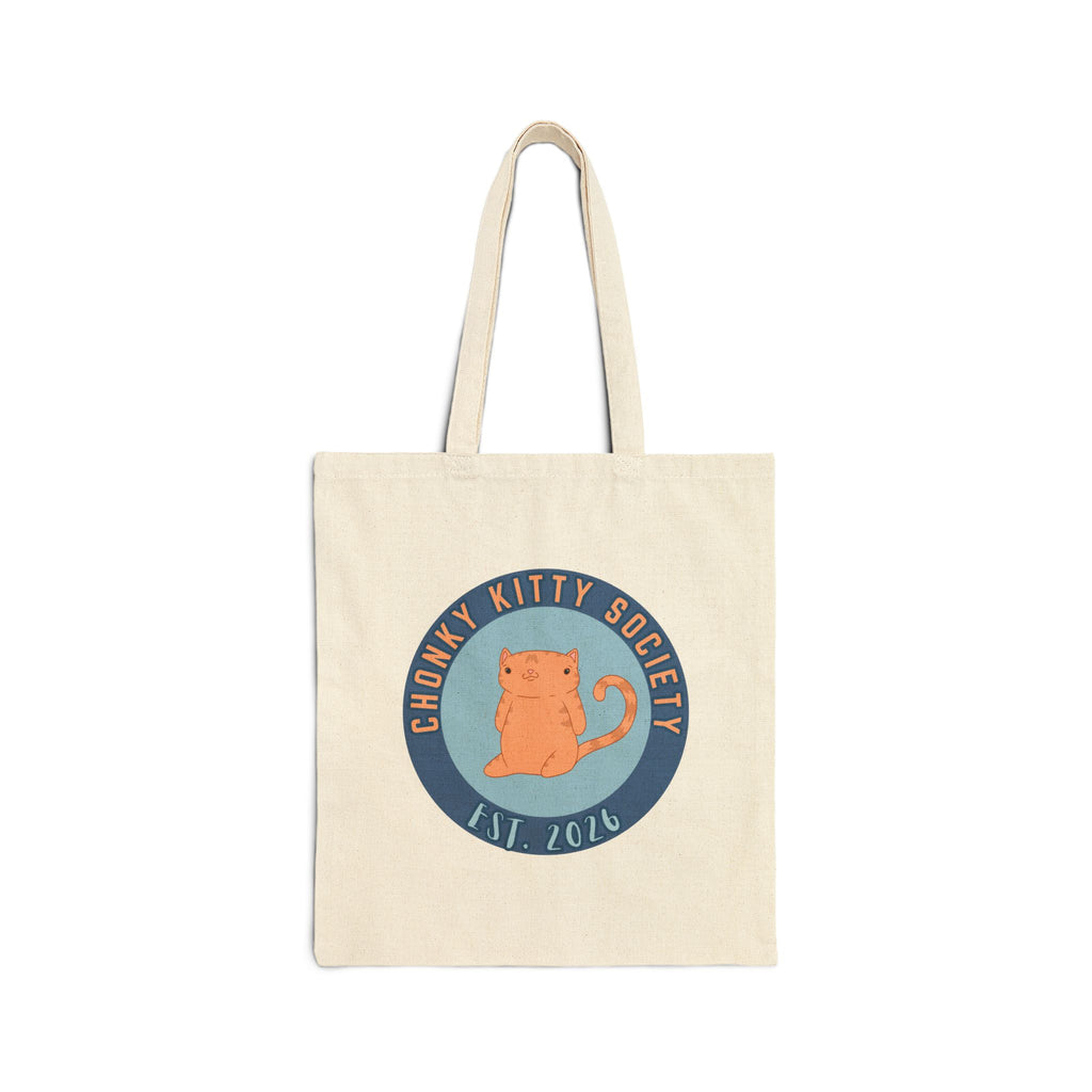 Chunky Kitty Society Tote Bag — Cute Cat Canvas Shopping Tote