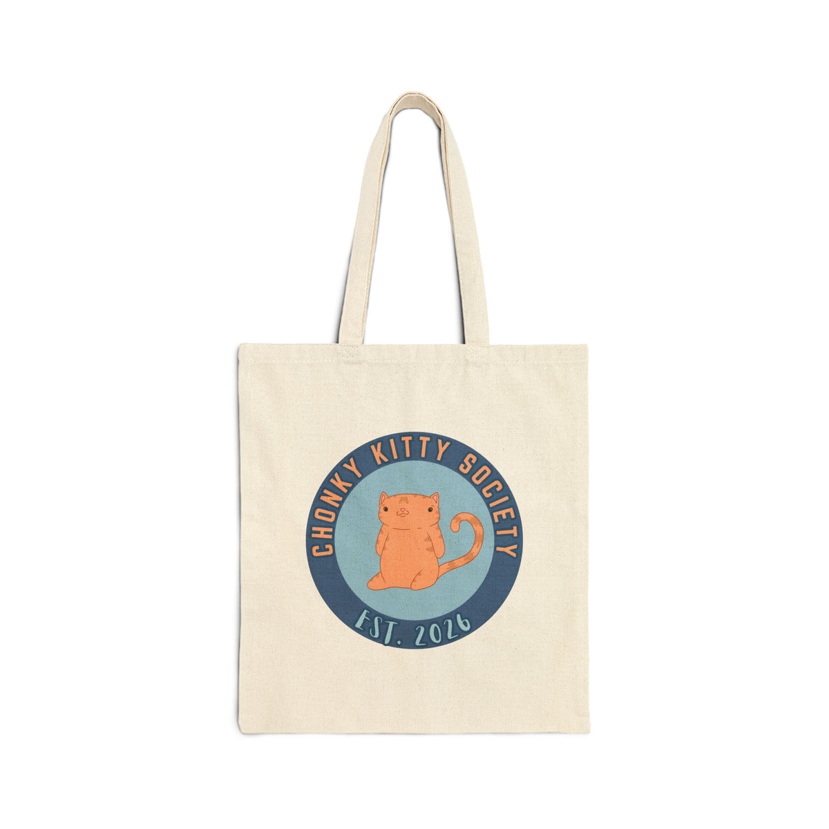 Chunky Kitty Society Tote Bag — Cute Cat Canvas Shopping Tote