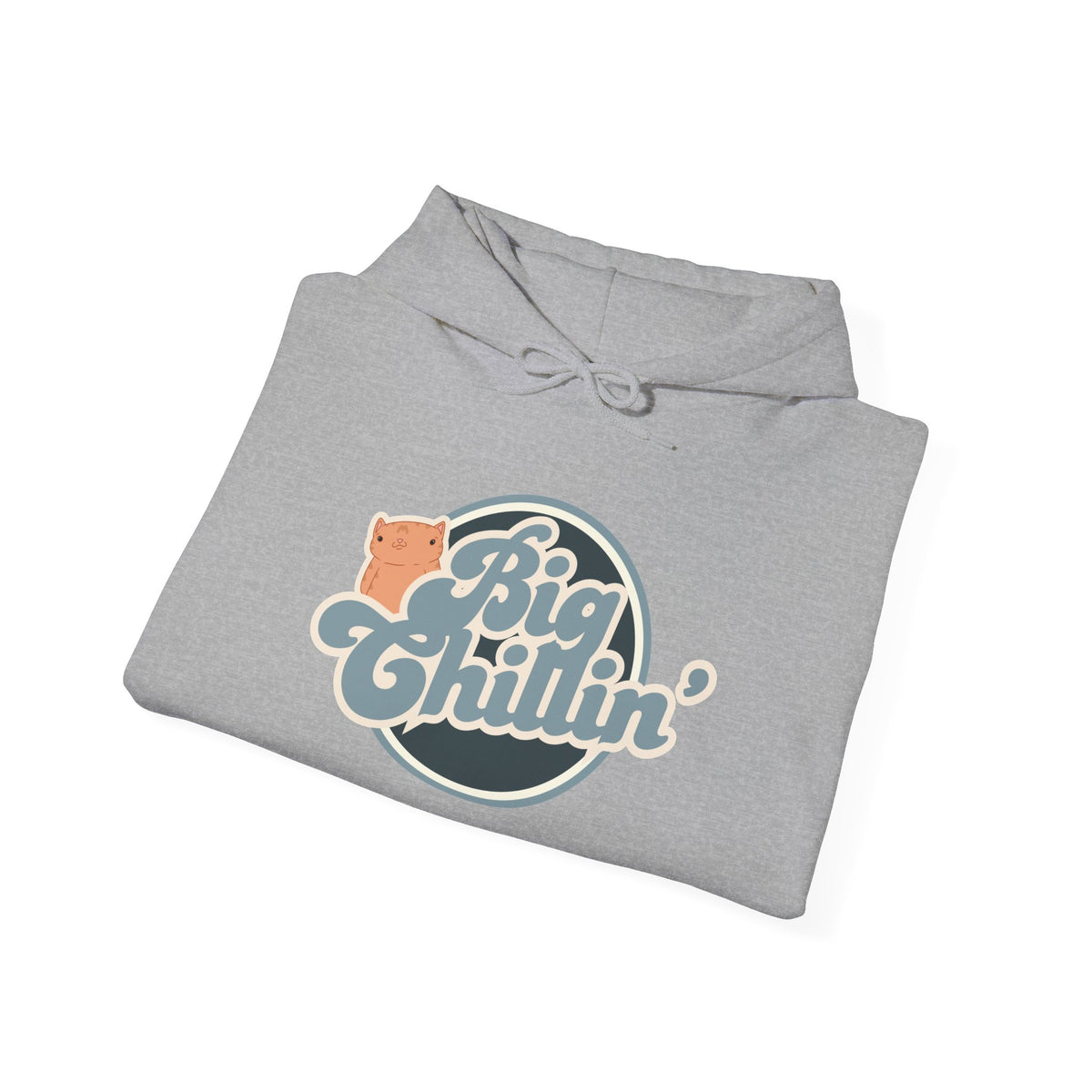 Big Chillin' Hoodie – Retro Cat Graphic Pullover