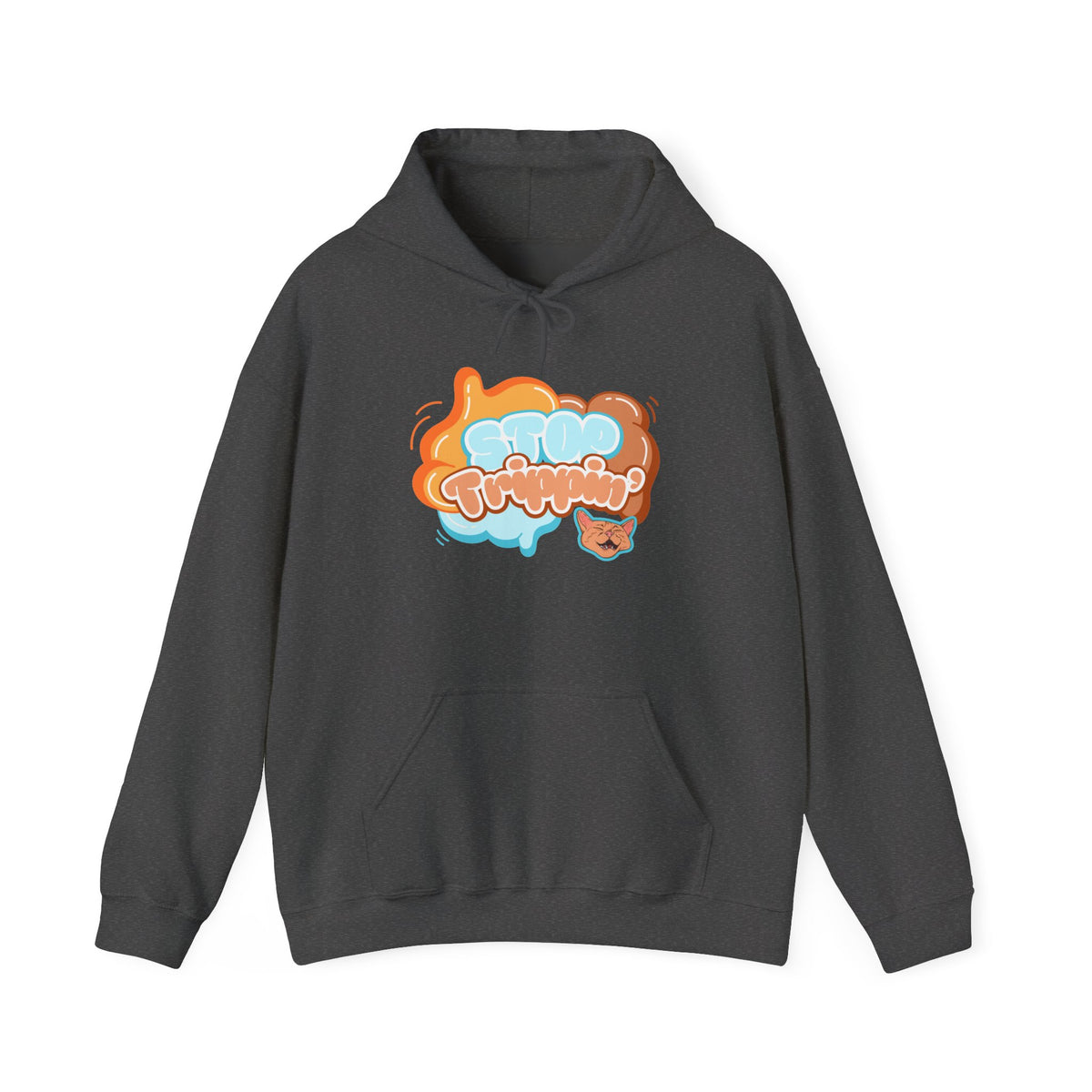 Hoodie — "Purrfectly Trippy" Retro Cat Bubble Graphic Hoodie