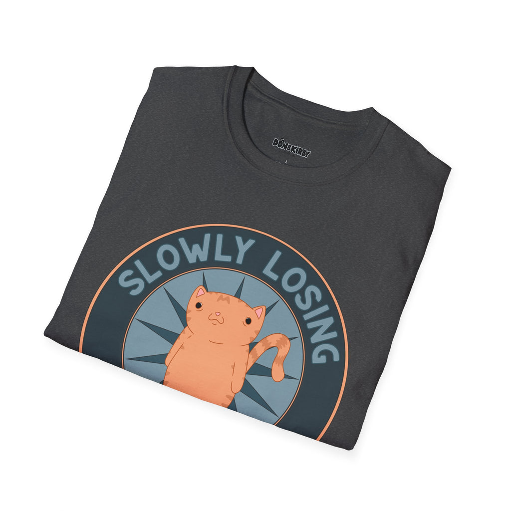 Funny Cat T-Shirt — “Slowly Losing My Shit” Cute Retro Kitty Graphic Tee