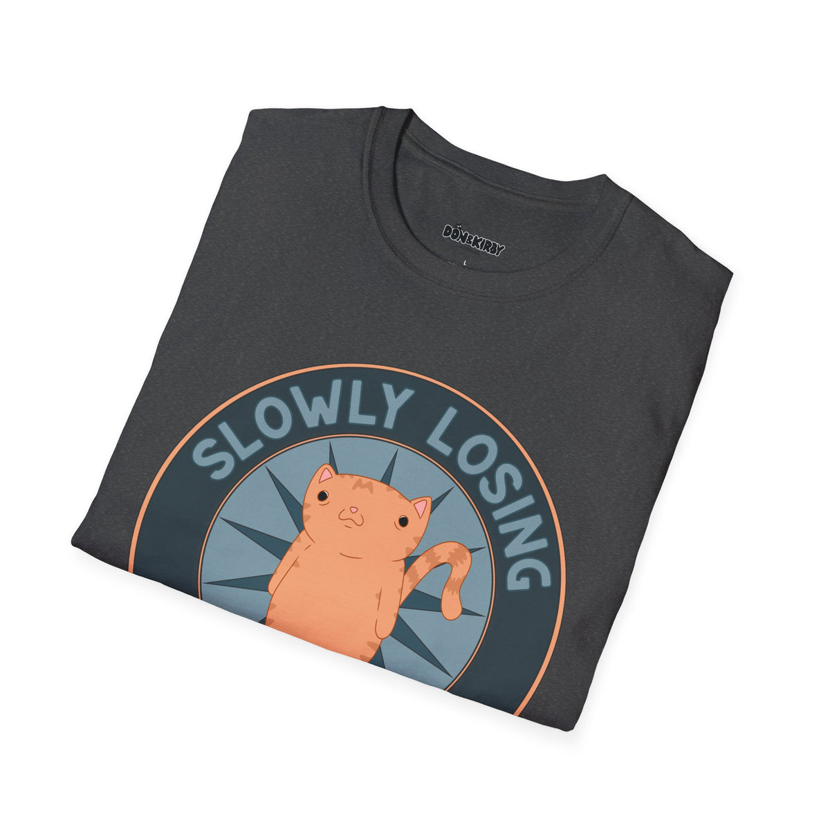 Funny Cat T-Shirt — “Slowly Losing My Shit” Cute Retro Kitty Graphic Tee