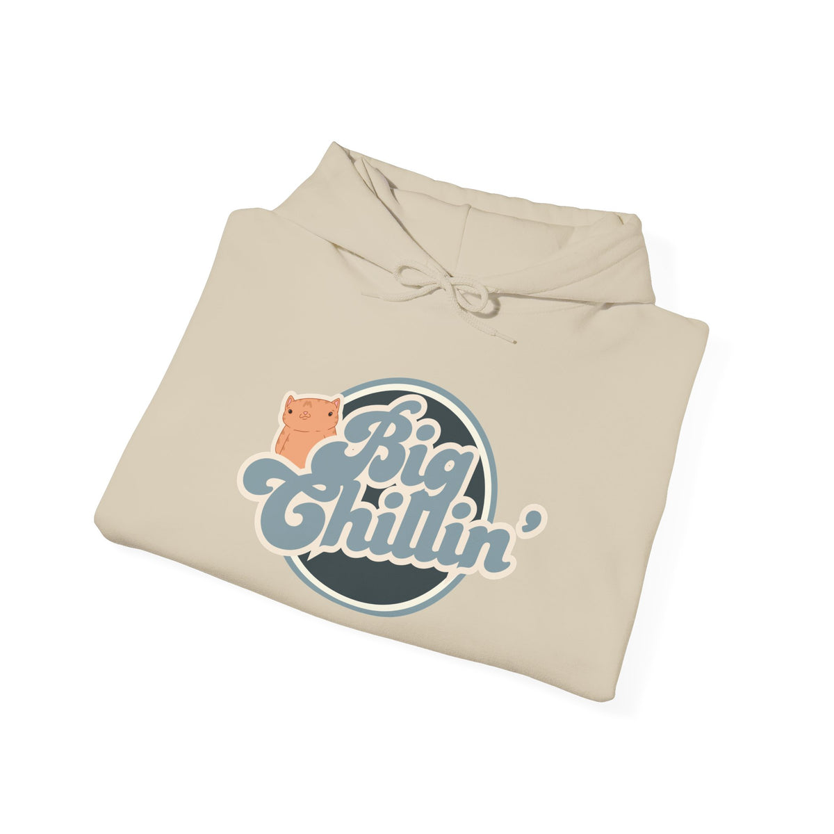 Big Chillin' Hoodie – Retro Cat Graphic Pullover